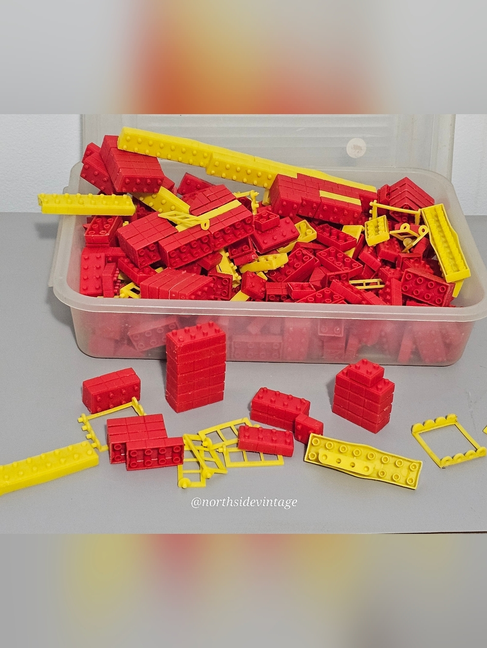 Vintage RELIABLE LOCKING BLOCKS RED AND YELLOW